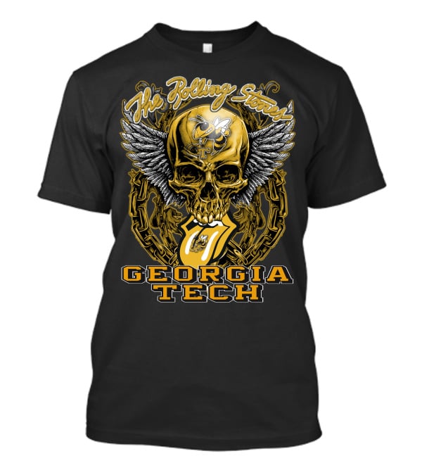 The Rolling Stones Winged Skull Georgia Tech Yellow Jackets T-Shirt