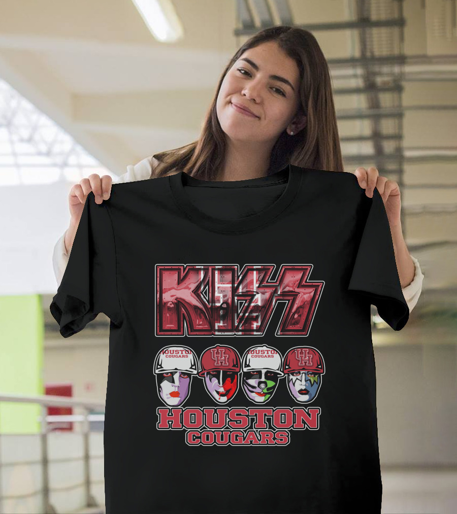 Kiss Houston Cougars Faces Mascot T-Shirt