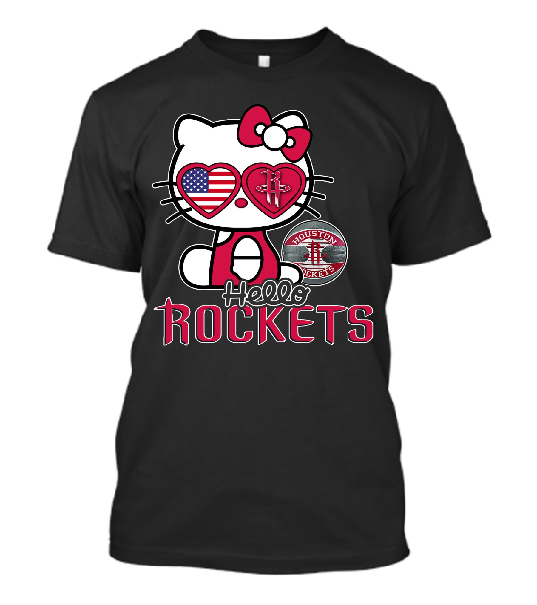 Hello Kitty Houston Rockets American Heart Eyes T-Shirt