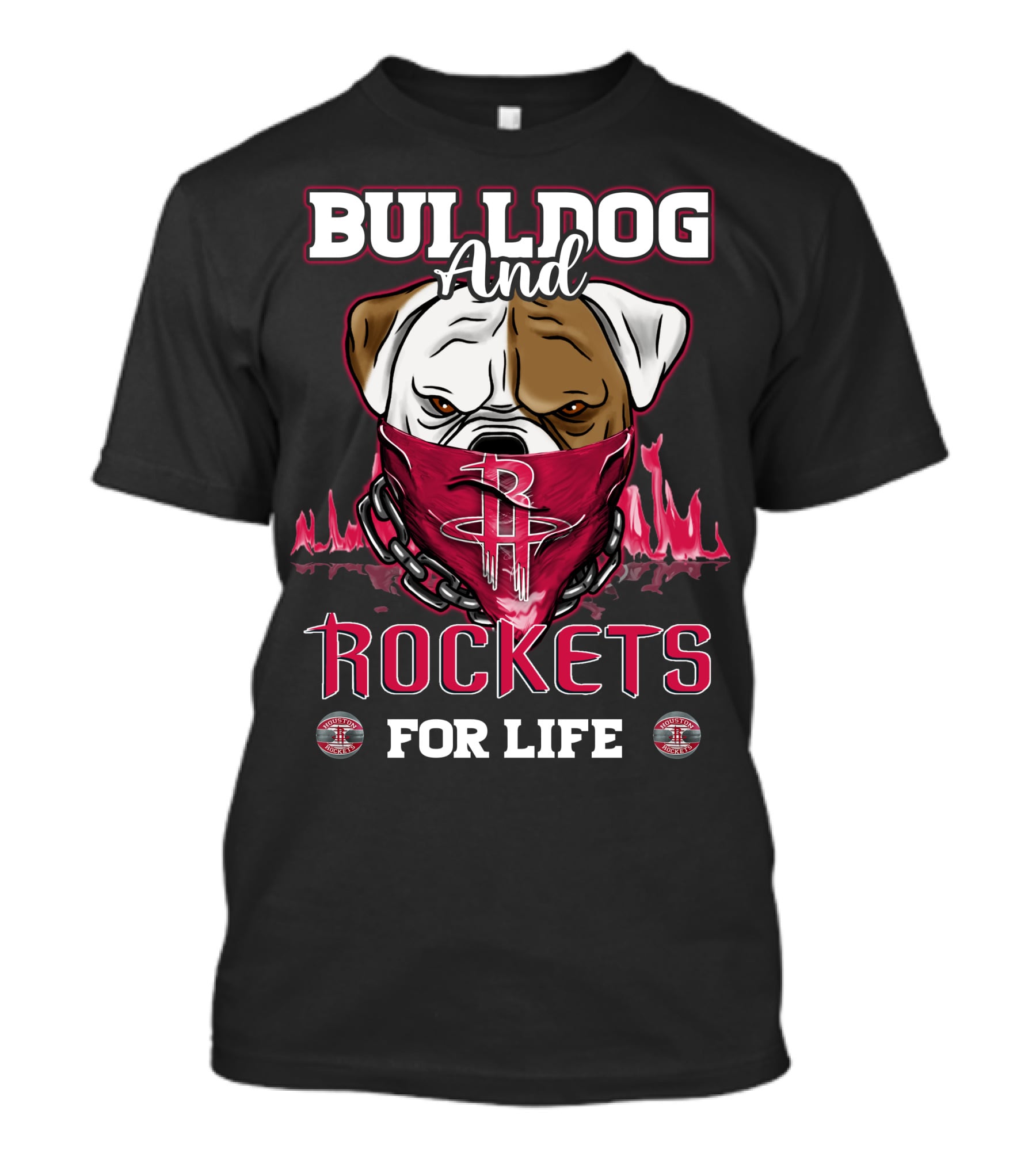 Bulldog And Rockets For Life Houston T-Shirt