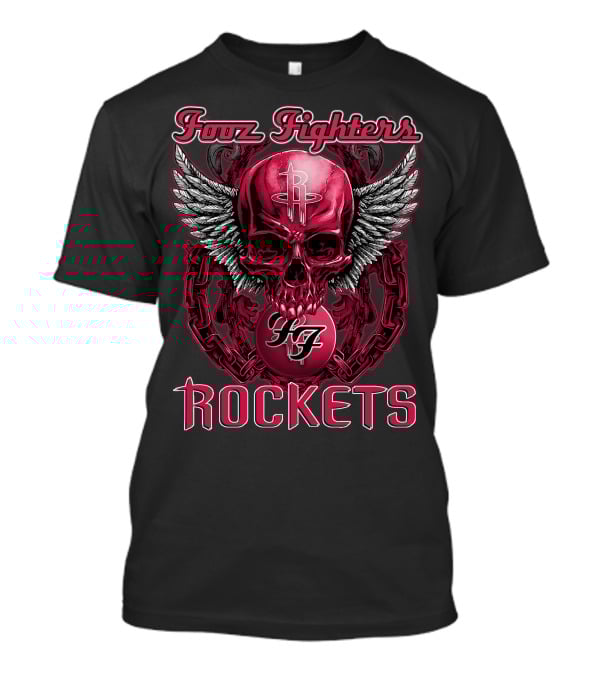 Foo Fighters Houston Rockets Winged Skull T-Shirt