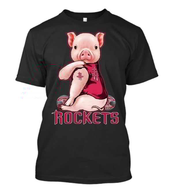 Pig In Houston Rockets Jersey With Rockets T-Shirt