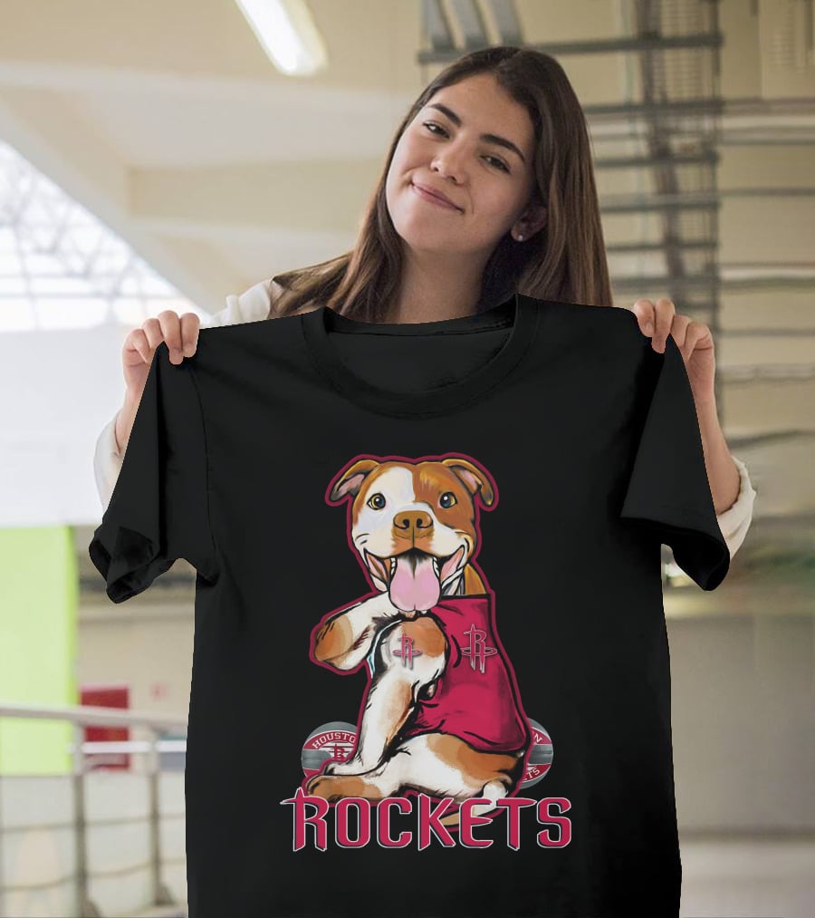 Pittbull Houston Rockets Basketball Team Mascot T-Shirt