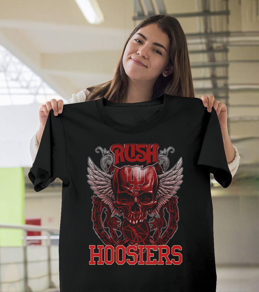 Rush Indiana Hoosiers Skull Wings T-Shirt