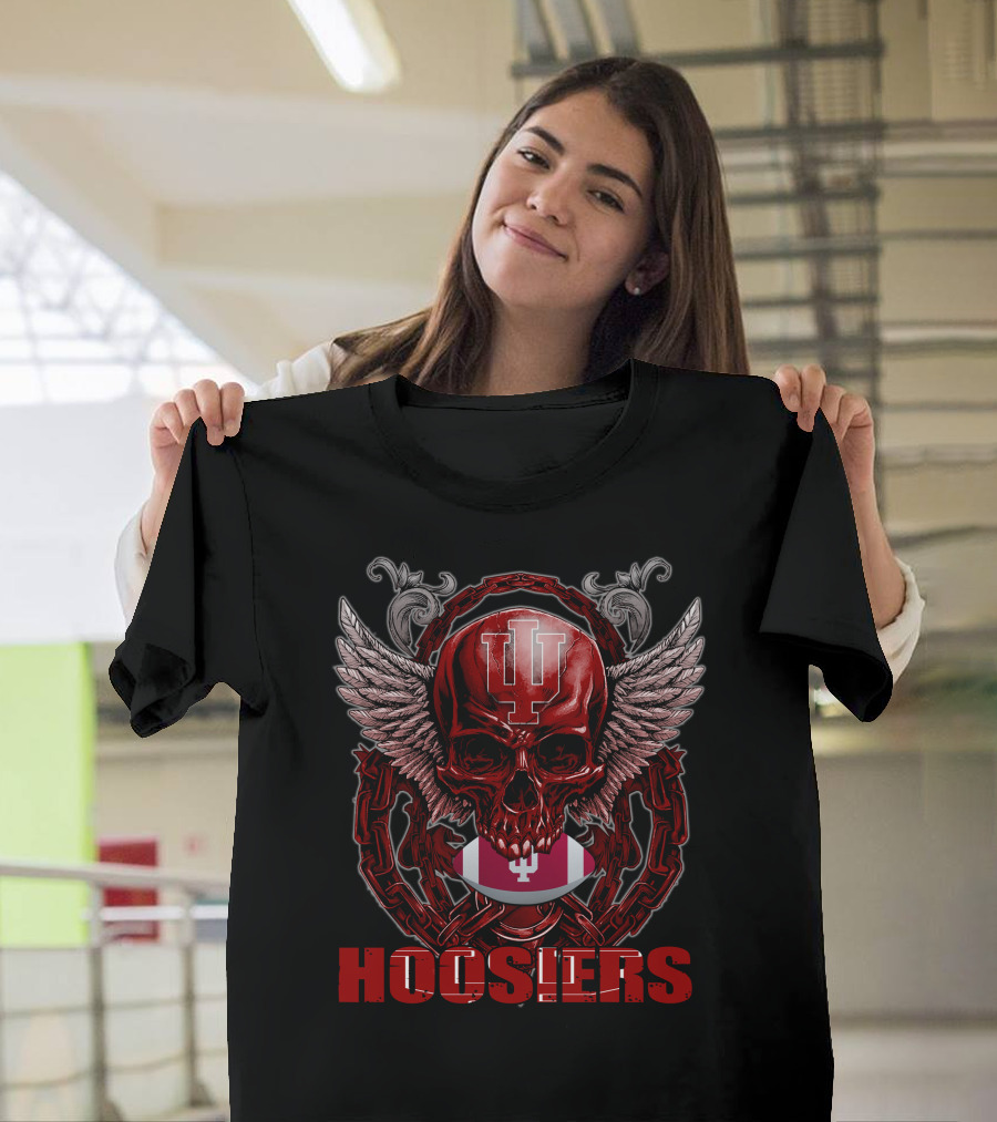 Indiana Hoosiers Winged Skull Emblem T-Shirt