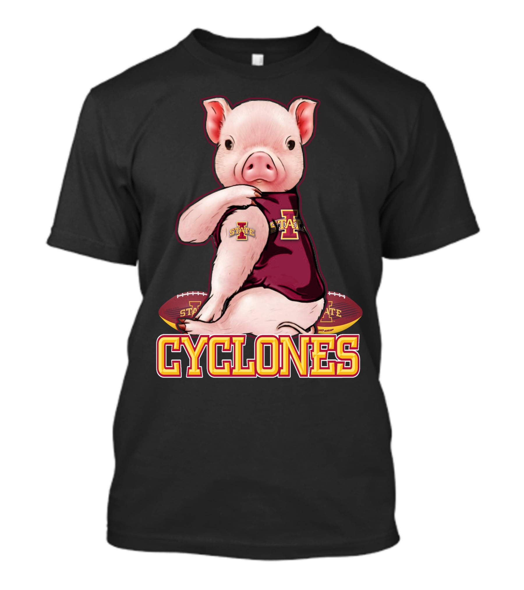Iowa State Cyclones Pig With Football T-Shirt