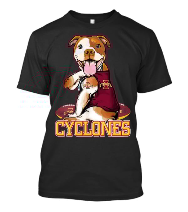Iowa State Cyclones Pitbull With Football And Tattoos T-Shirt