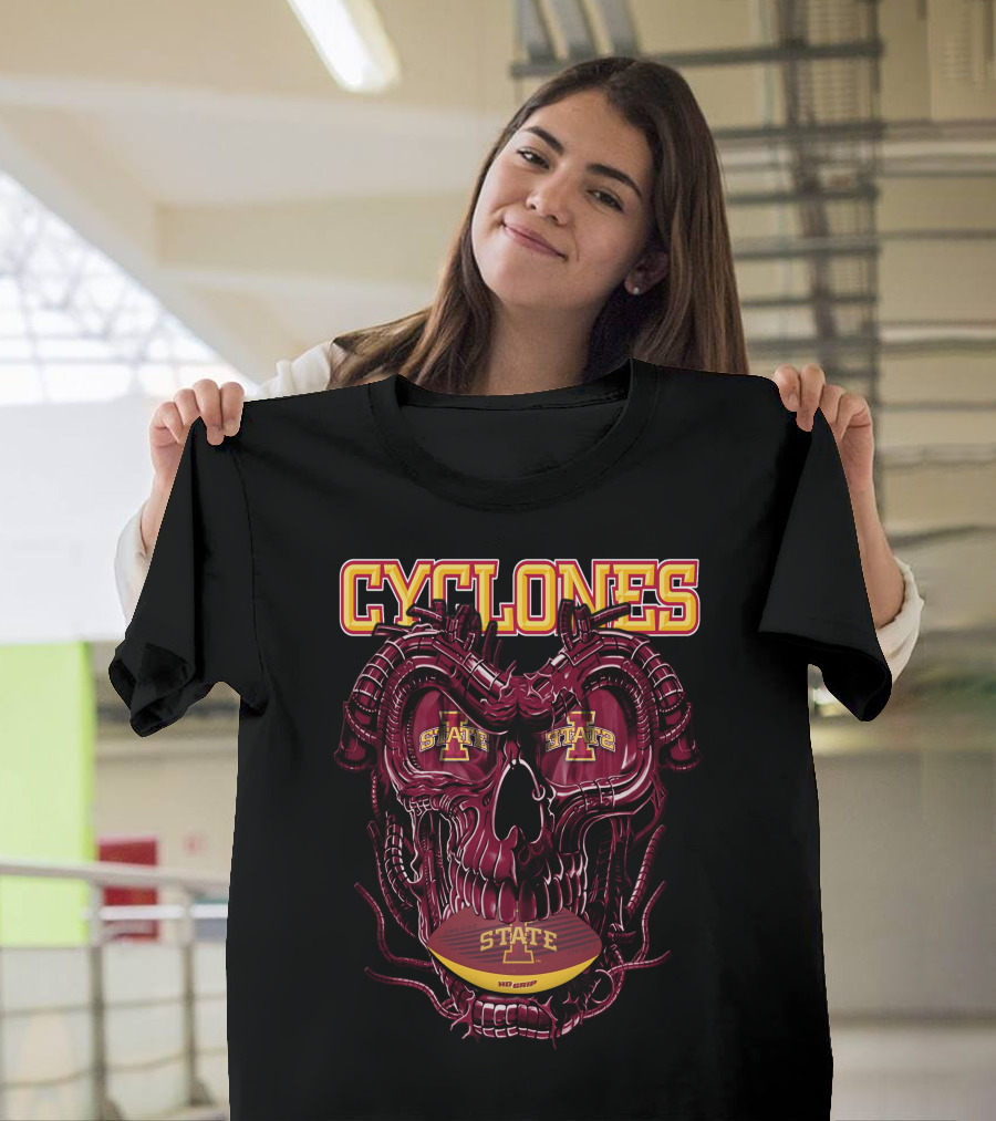 Cyclones Dragonskull Iowa State X Cyclones Football Helmet Skulls T-Shirt