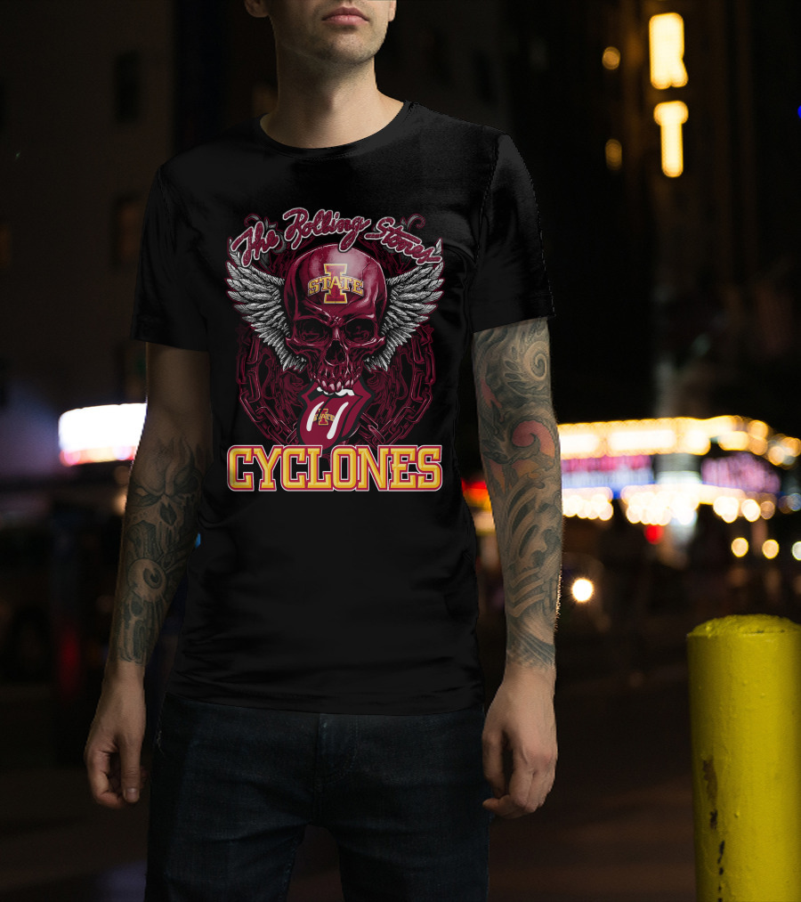 The Rolling Stones Iowa State Cyclones Skull Winged Tongue T-Shirt