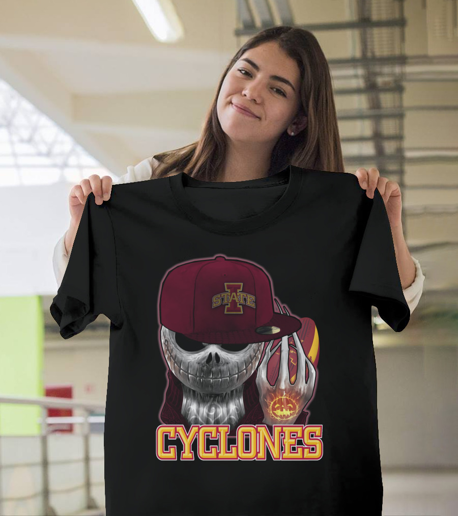Jackskull Cyclones Iowa State Football Halloween Skull T-Shirt