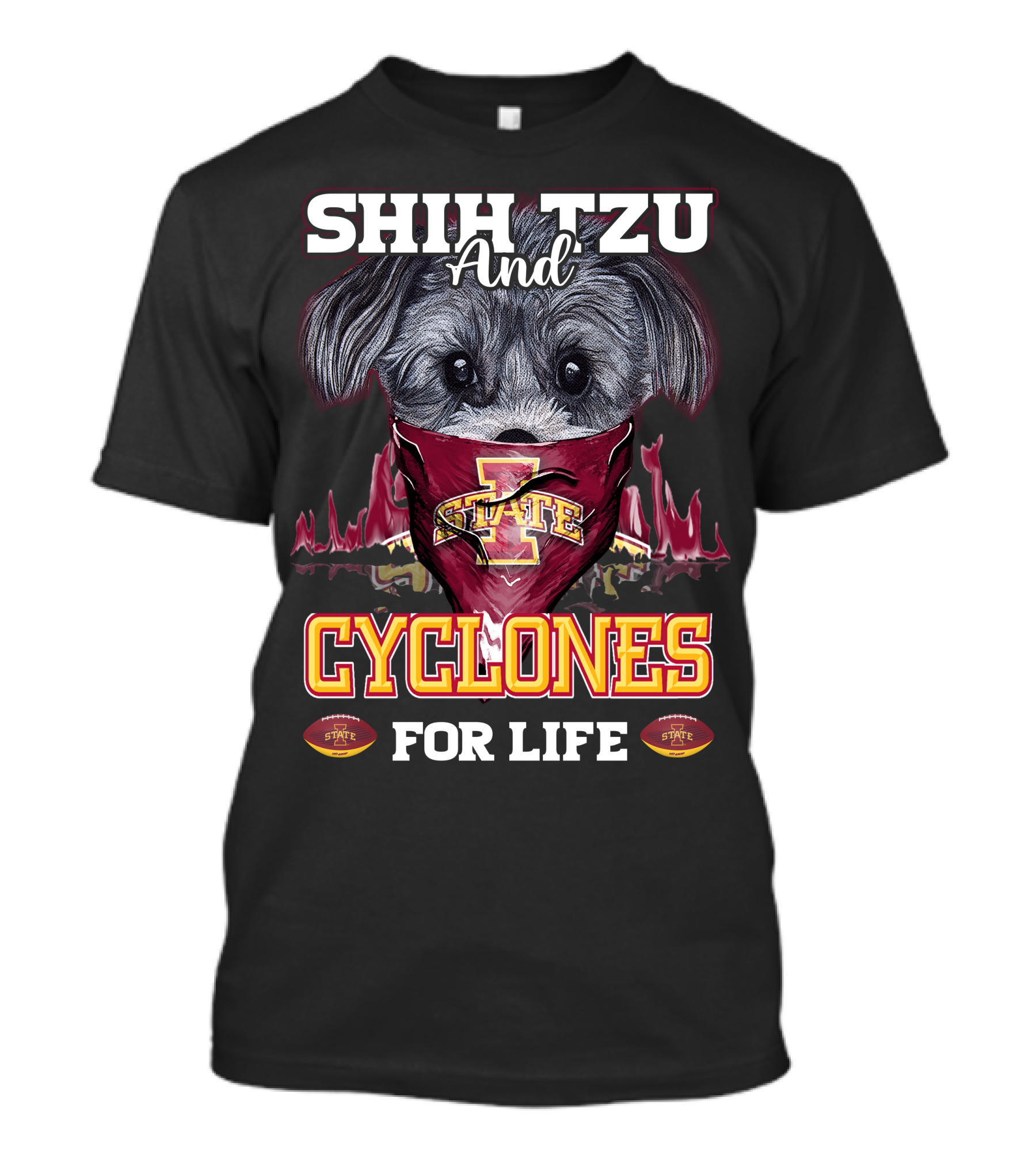 Shih Tzu And Cyclones For Life Iowa State Cyclones T-Shirt
