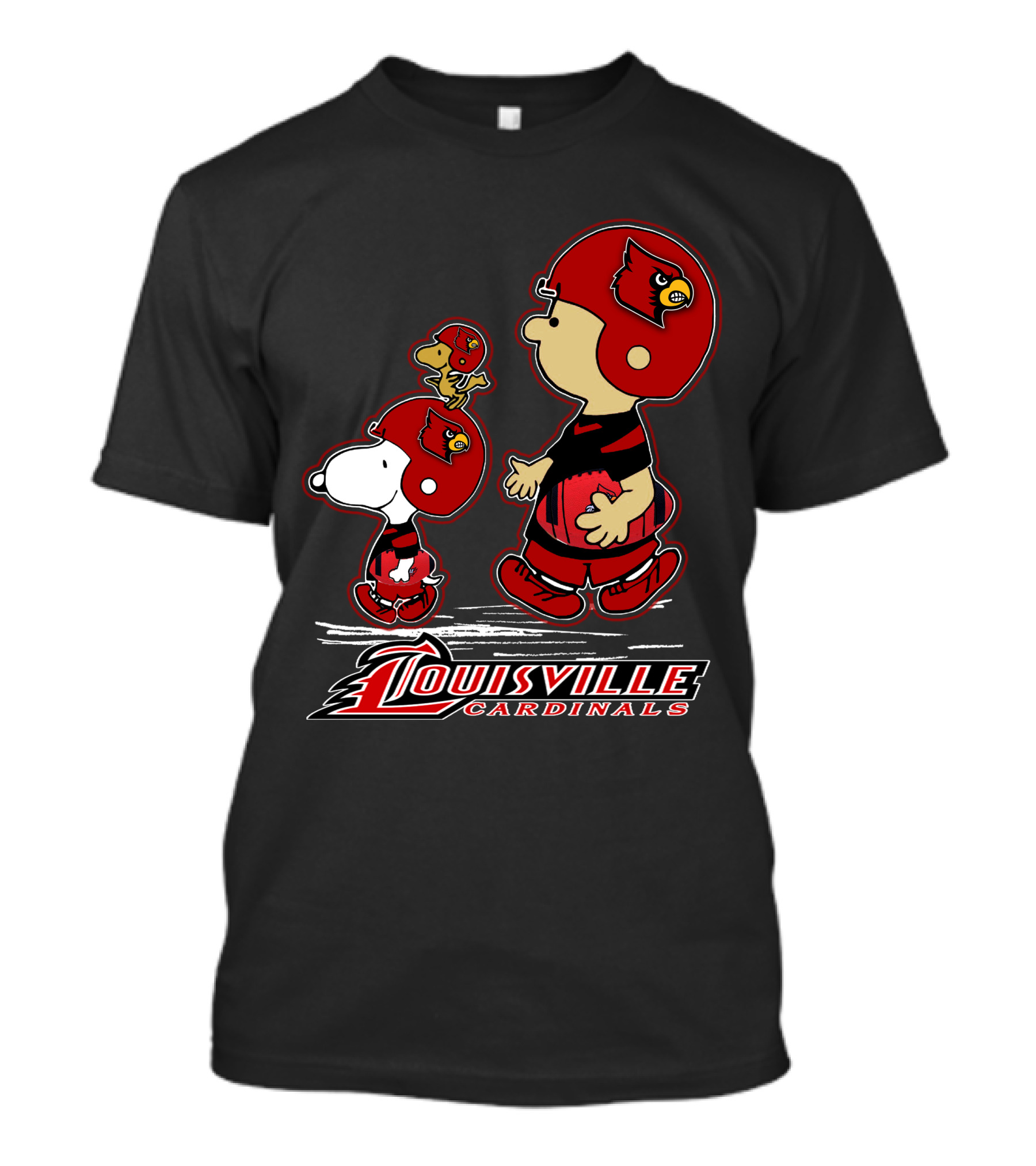Snpfootball Louisville Cardinals Charlie Brown And Snoopy T-Shirt