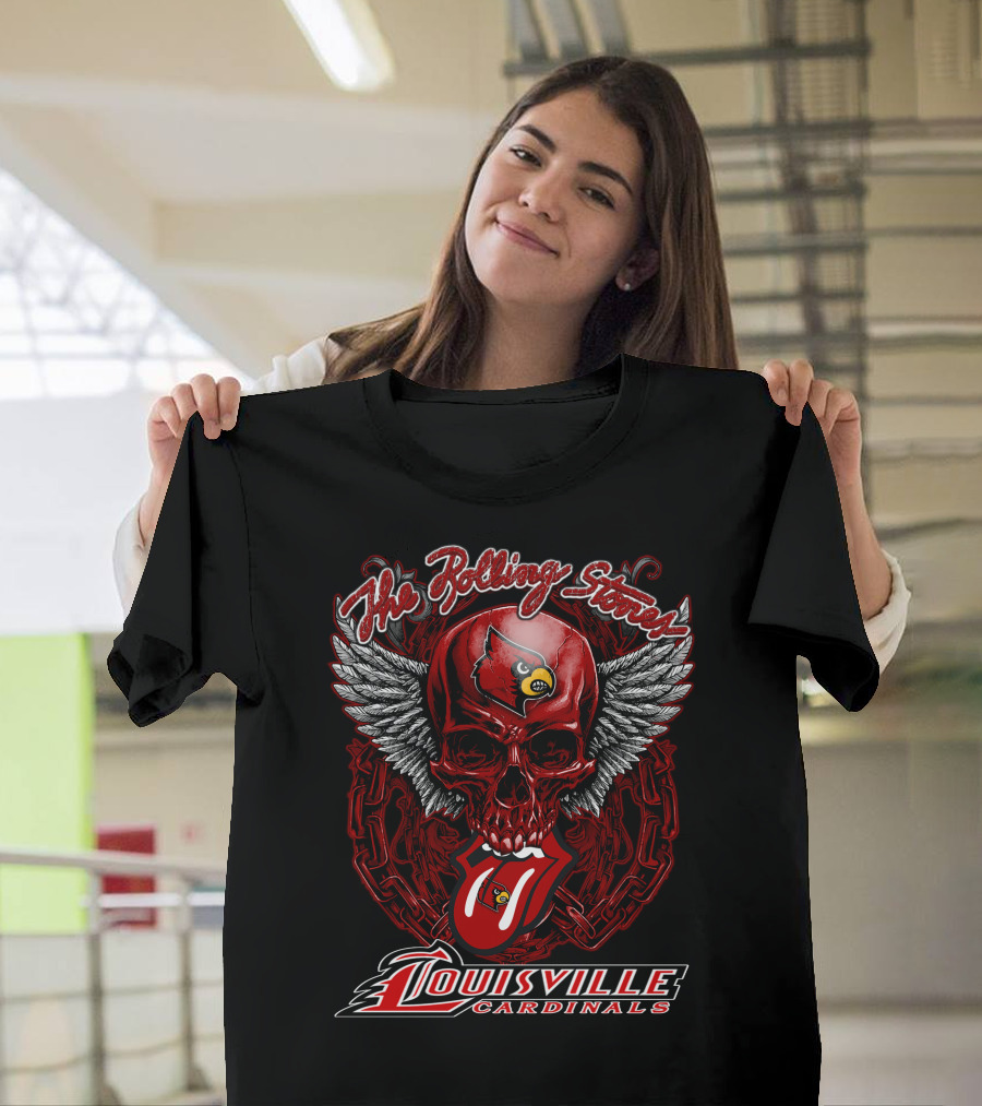 The Rolling Stones Louisville Cardinals Skull With Wings And Tongue T-Shirt