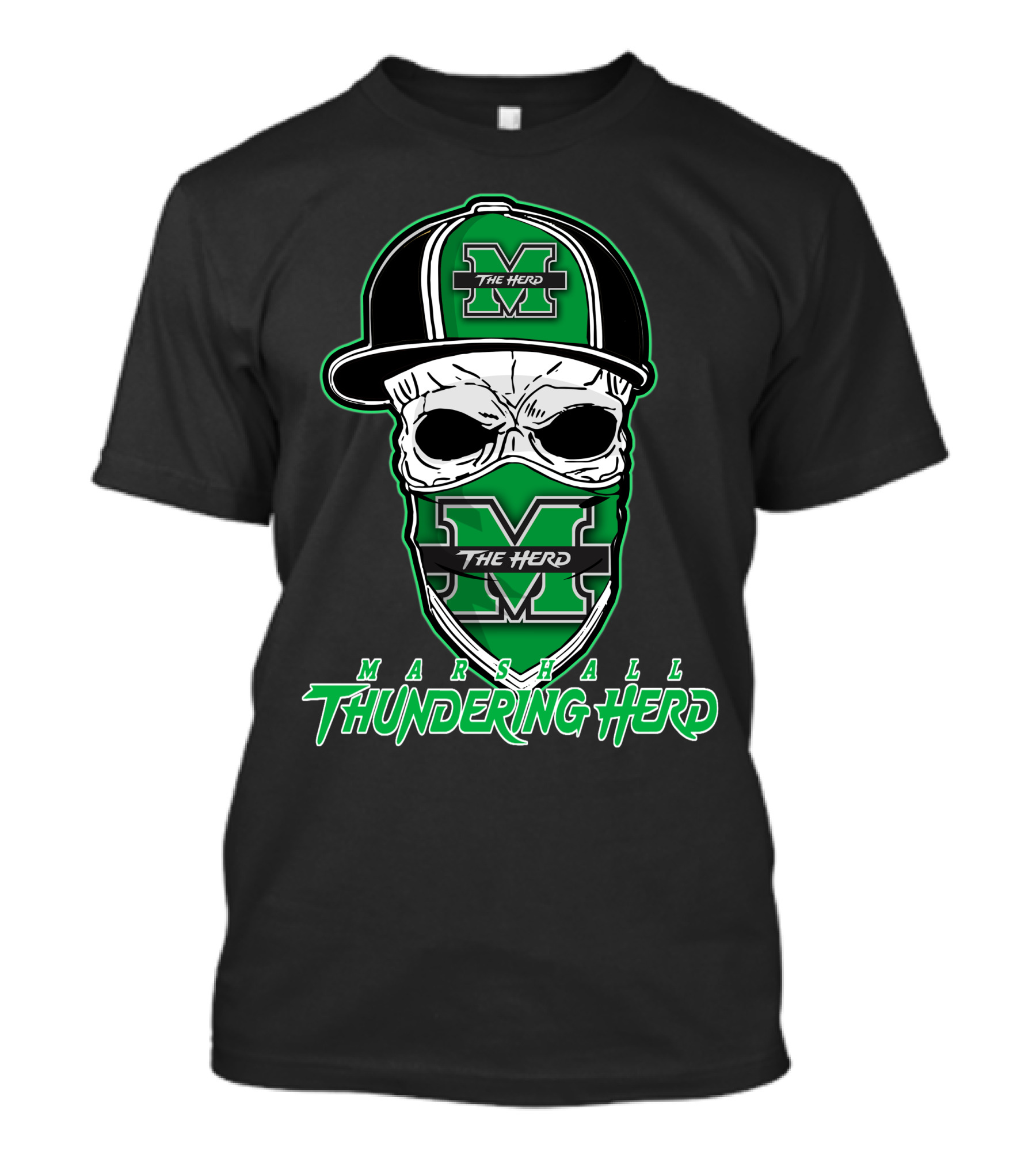 Marshall Thundering Herd Skull Hat The Herd M T-Shirt