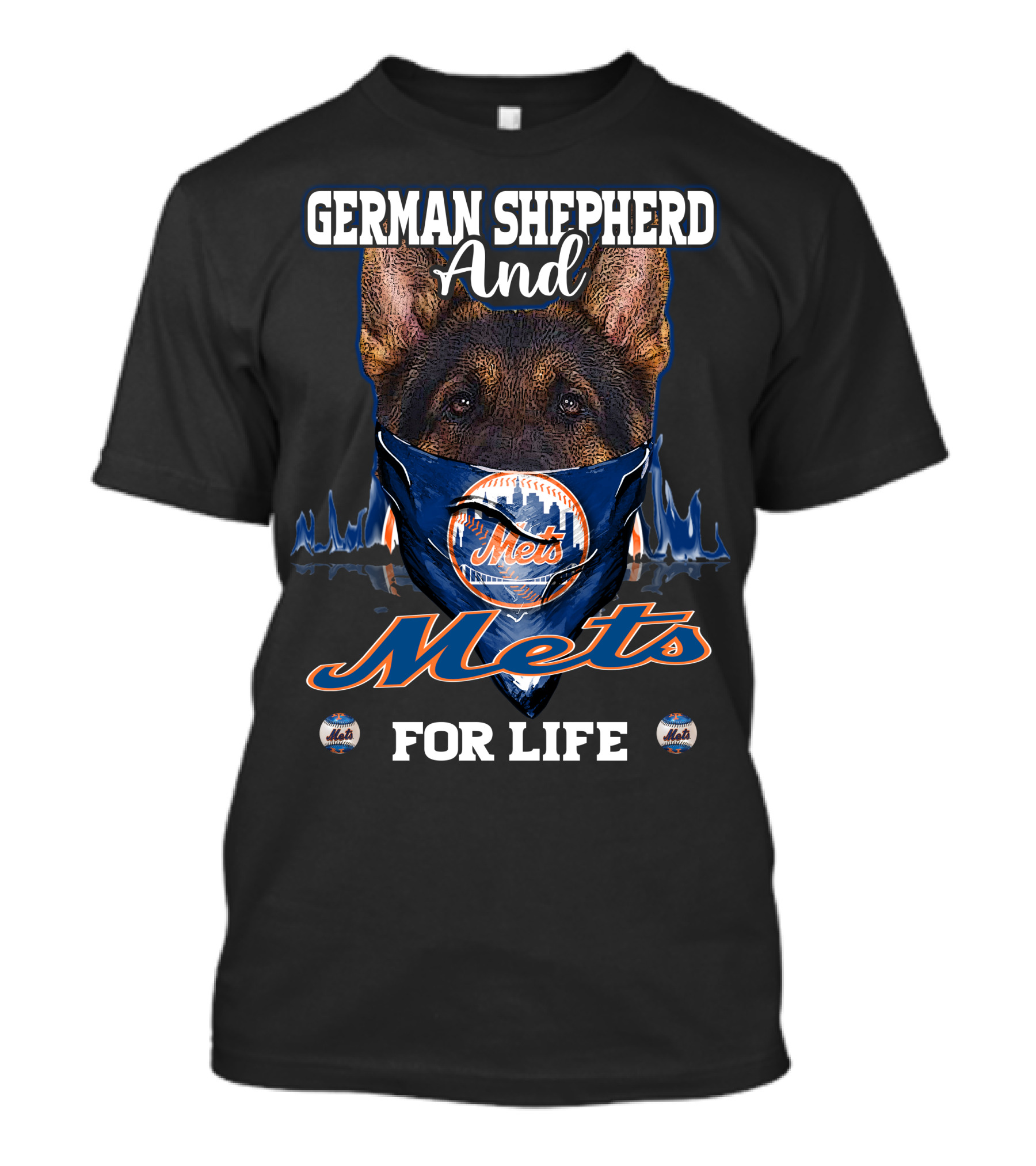 German Shepherd And Mets For Life New York Mets T-Shirt