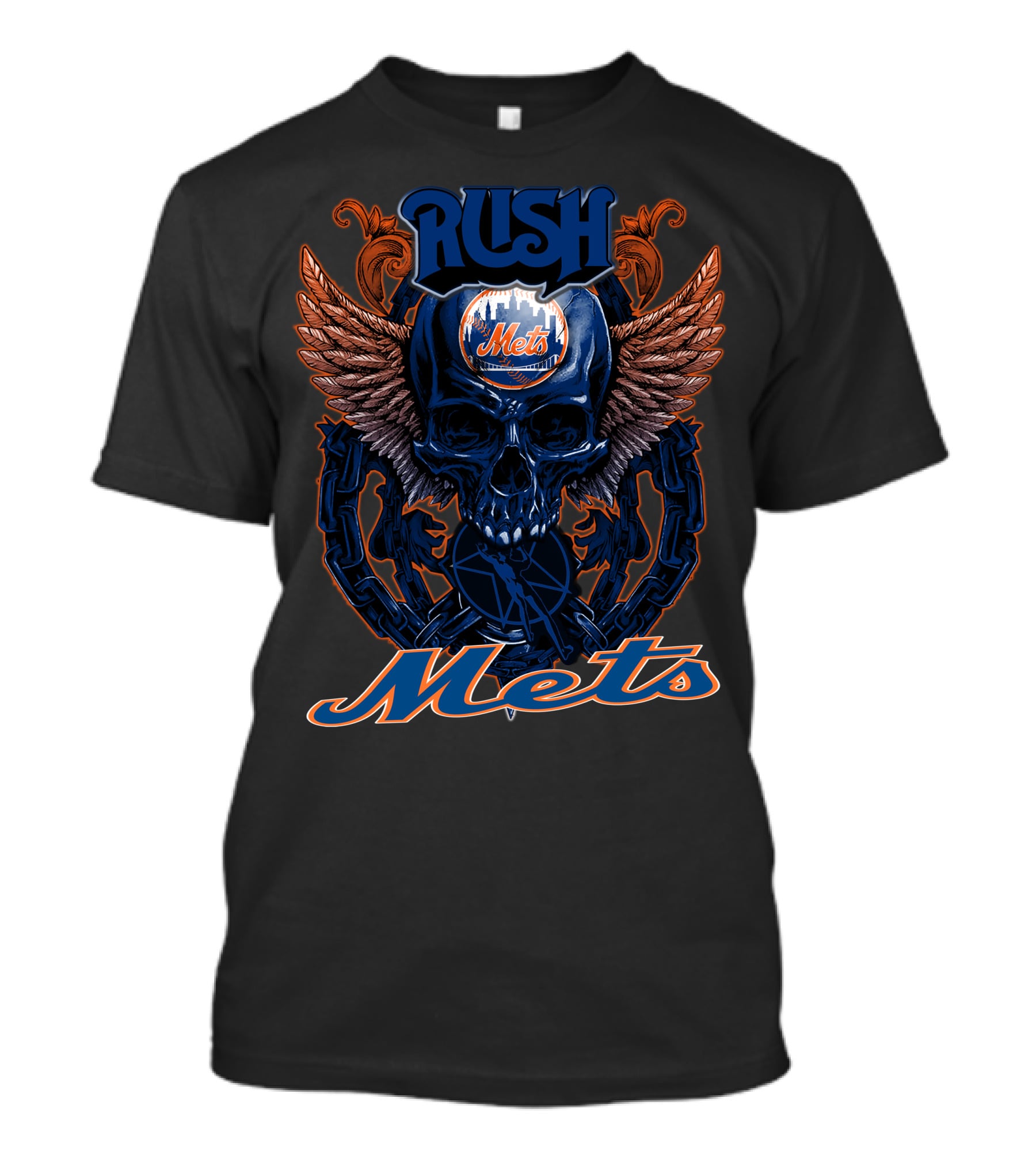 Rush Mets Skull Wings T-Shirt
