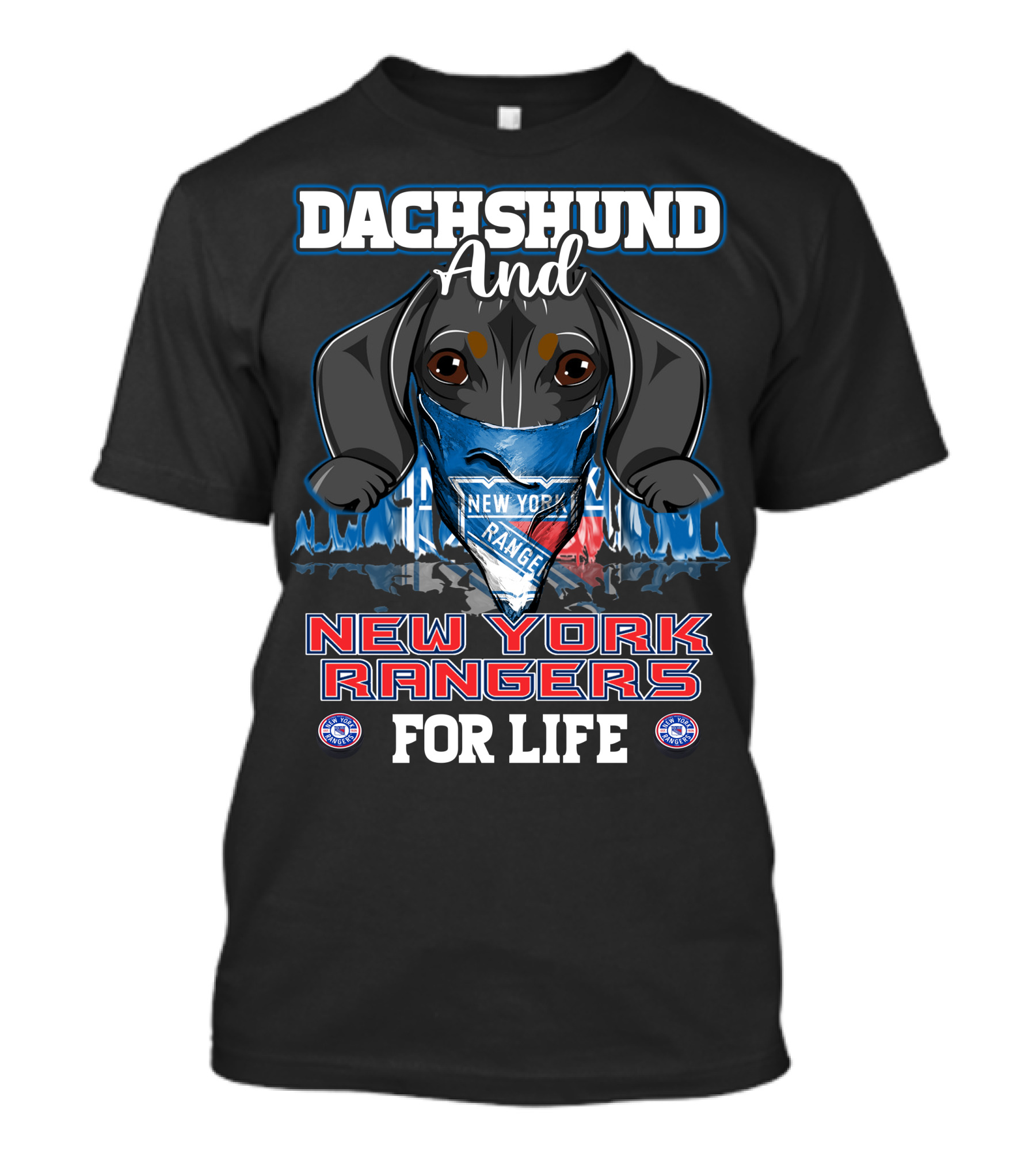 Dachshund And New York Rangers For Life T-Shirt