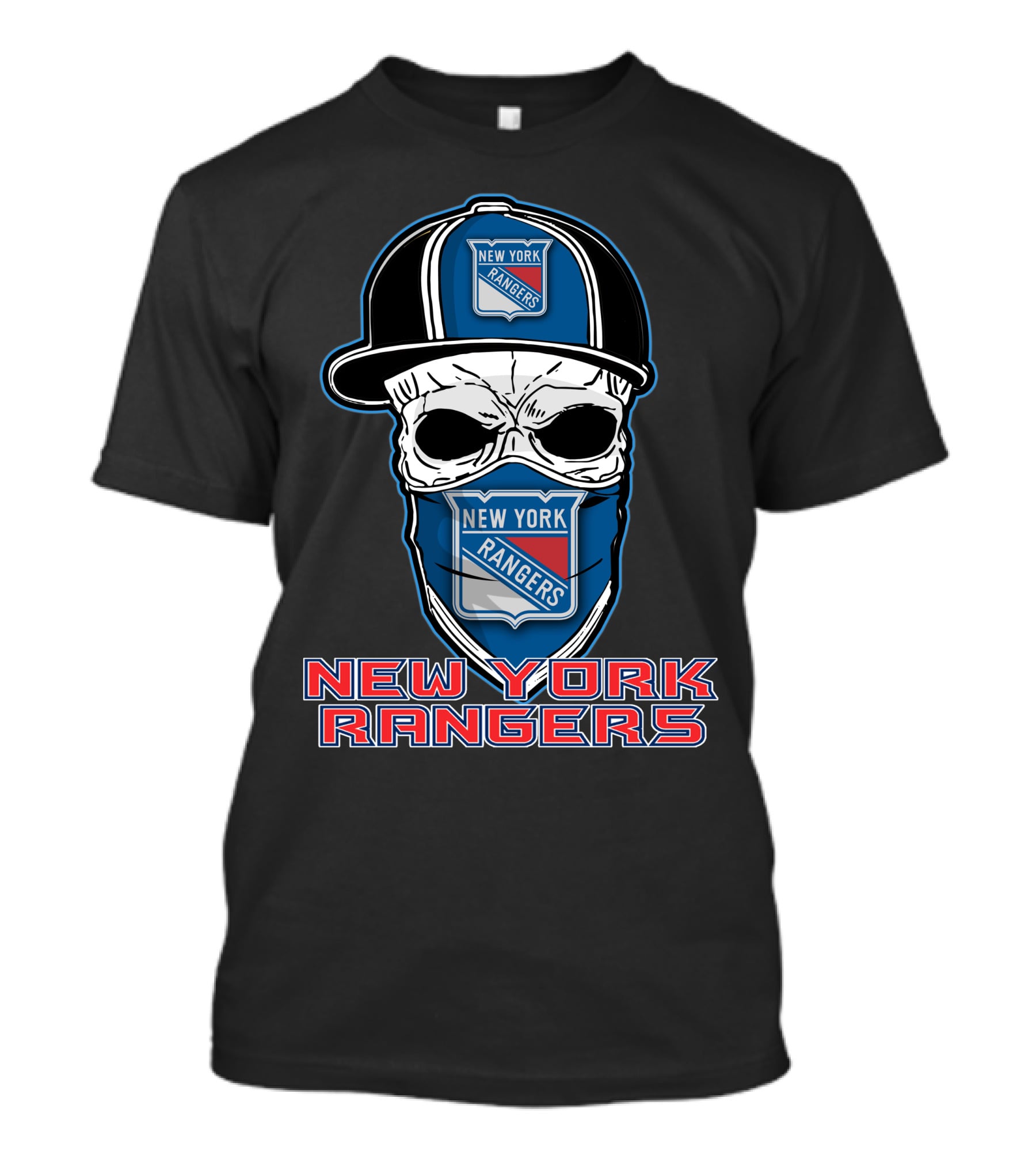 New York Rangers Skull Hat T-Shirt