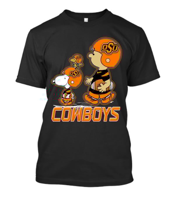Snpfootball Oklahoma State Osu Cowboys Peanuts Characters Football Helmets T-Shirt