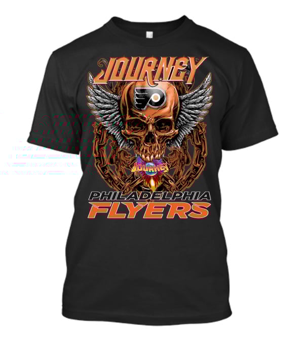 Journey Philadelphia Flyers Skull Wings T-Shirt