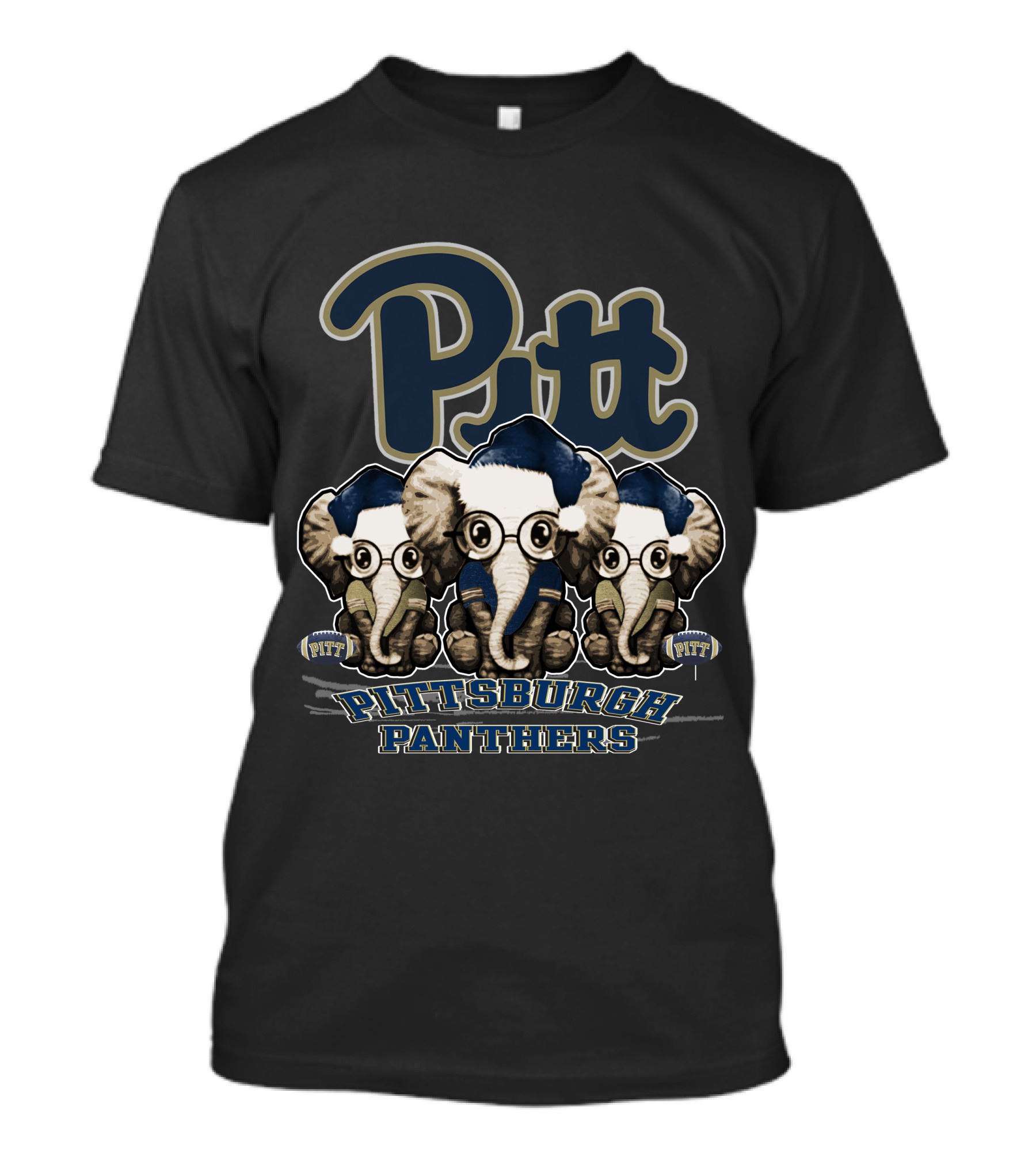 Pitt Panthers Pittsburgh Elephants Xmas T-Shirt