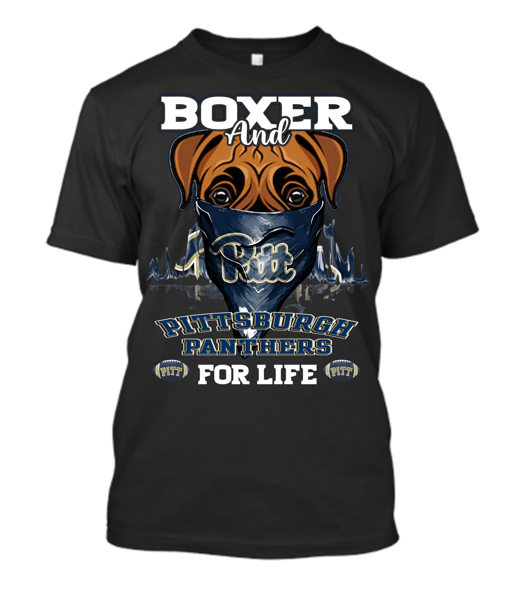 Boxer And Pittsburgh Panthers Pitt For Life T-Shirt
