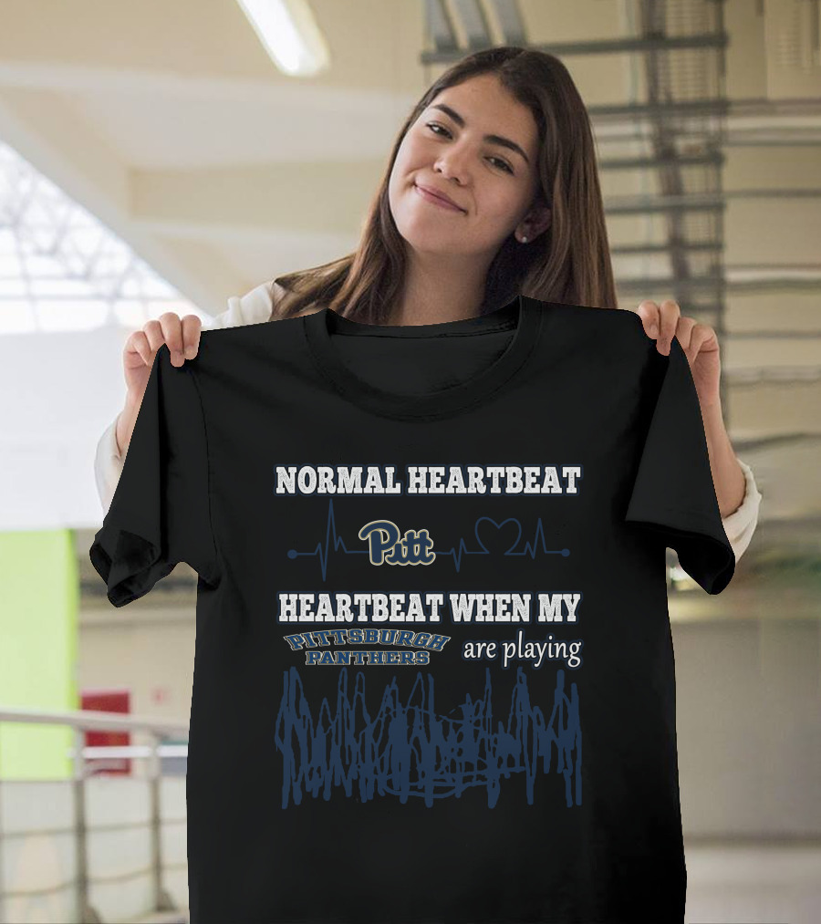 Normal Heartbeat Pitt Heartbeat When My Pittsburgh Panthers Are Playing T-Shirt