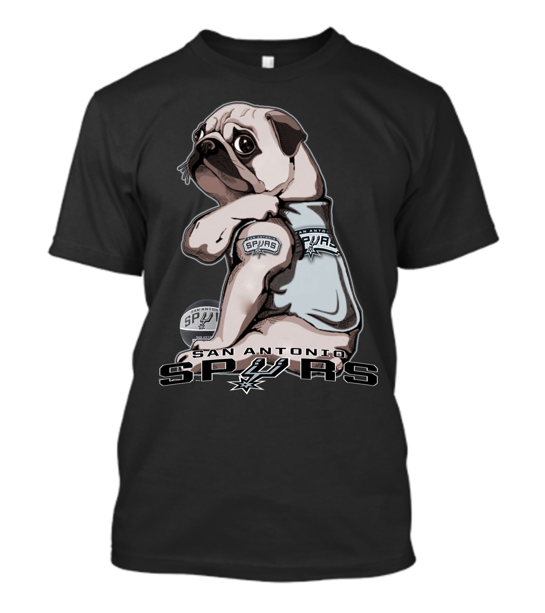 San Antonio Spurs Pug T-Shirt