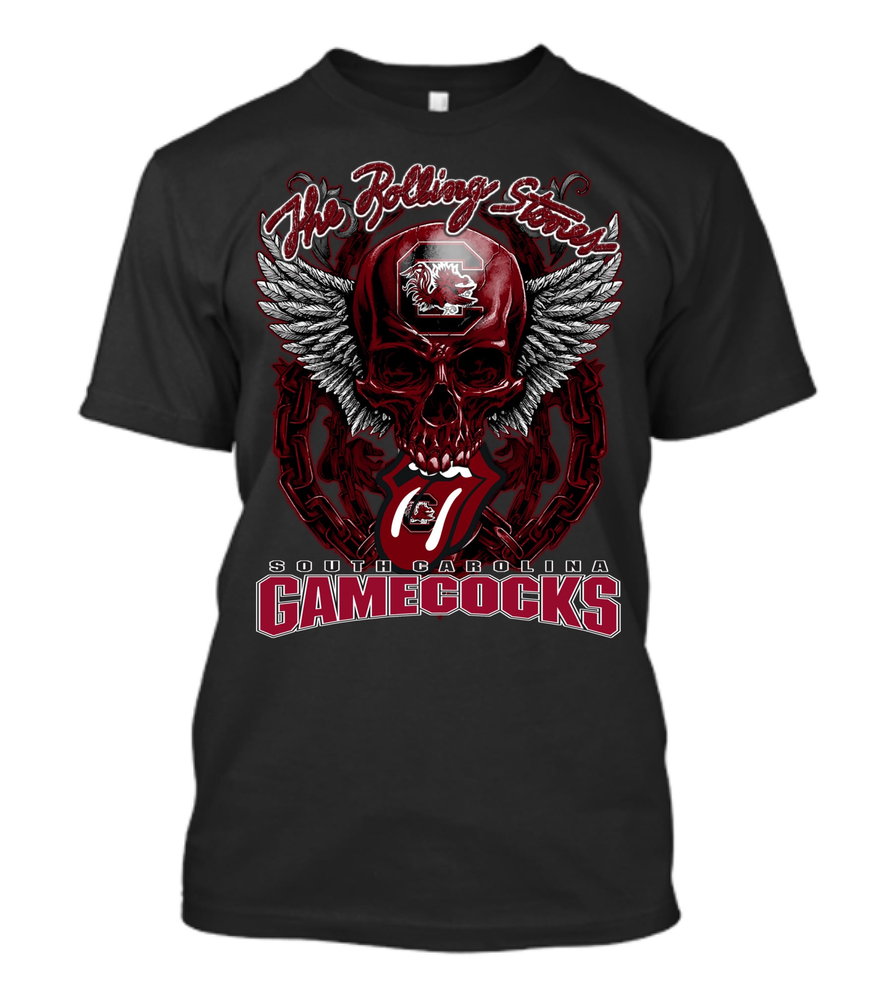 The Rolling Stones South Carolina Gamecocks Skull Wings T-Shirt