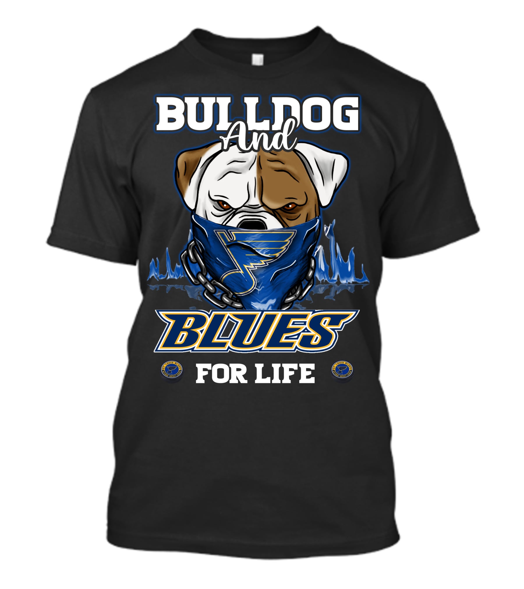 Bulldog And St. Louis Blues For Life T-Shirt
