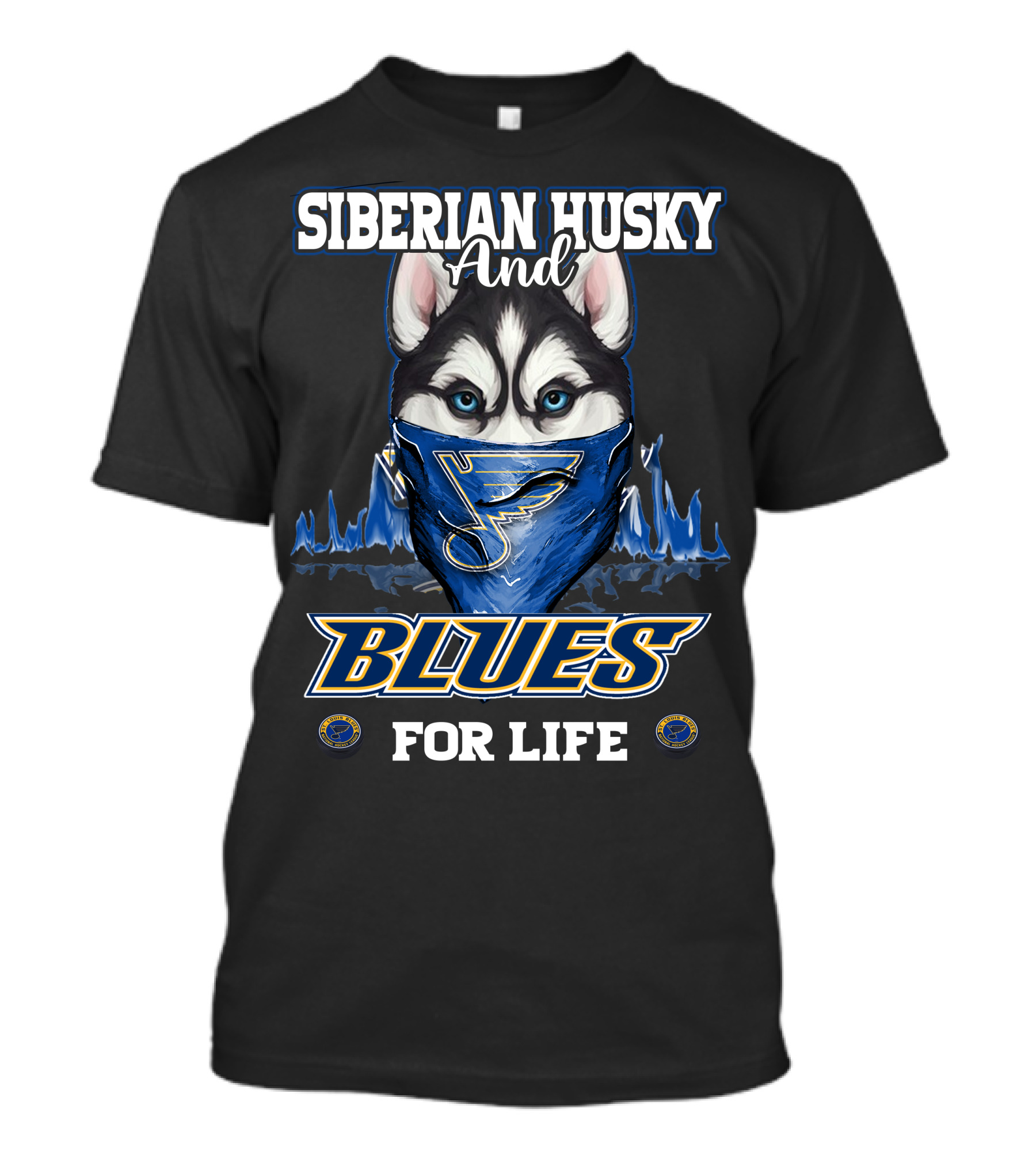 Siberian Husky And St. Louis Blues For Life T-Shirt