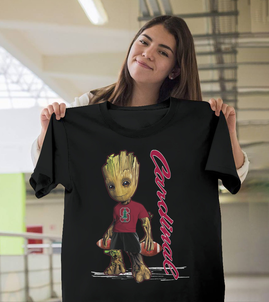 Groot Stanford Cardinal Football Character With Tree Logo And Cardinal Text T-Shirt