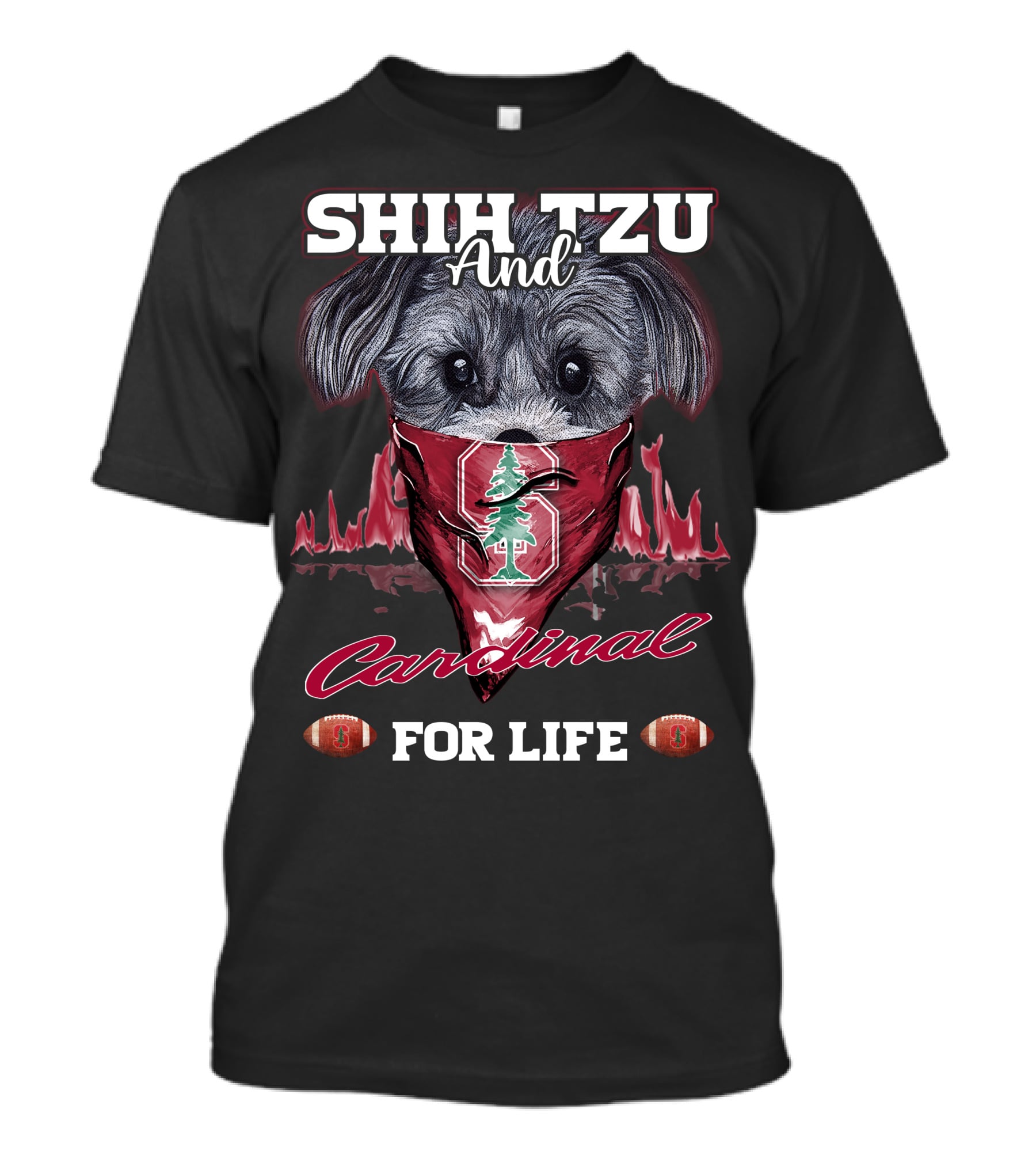 Shih Tzu And Cardinal Stanford For Life T-Shirt