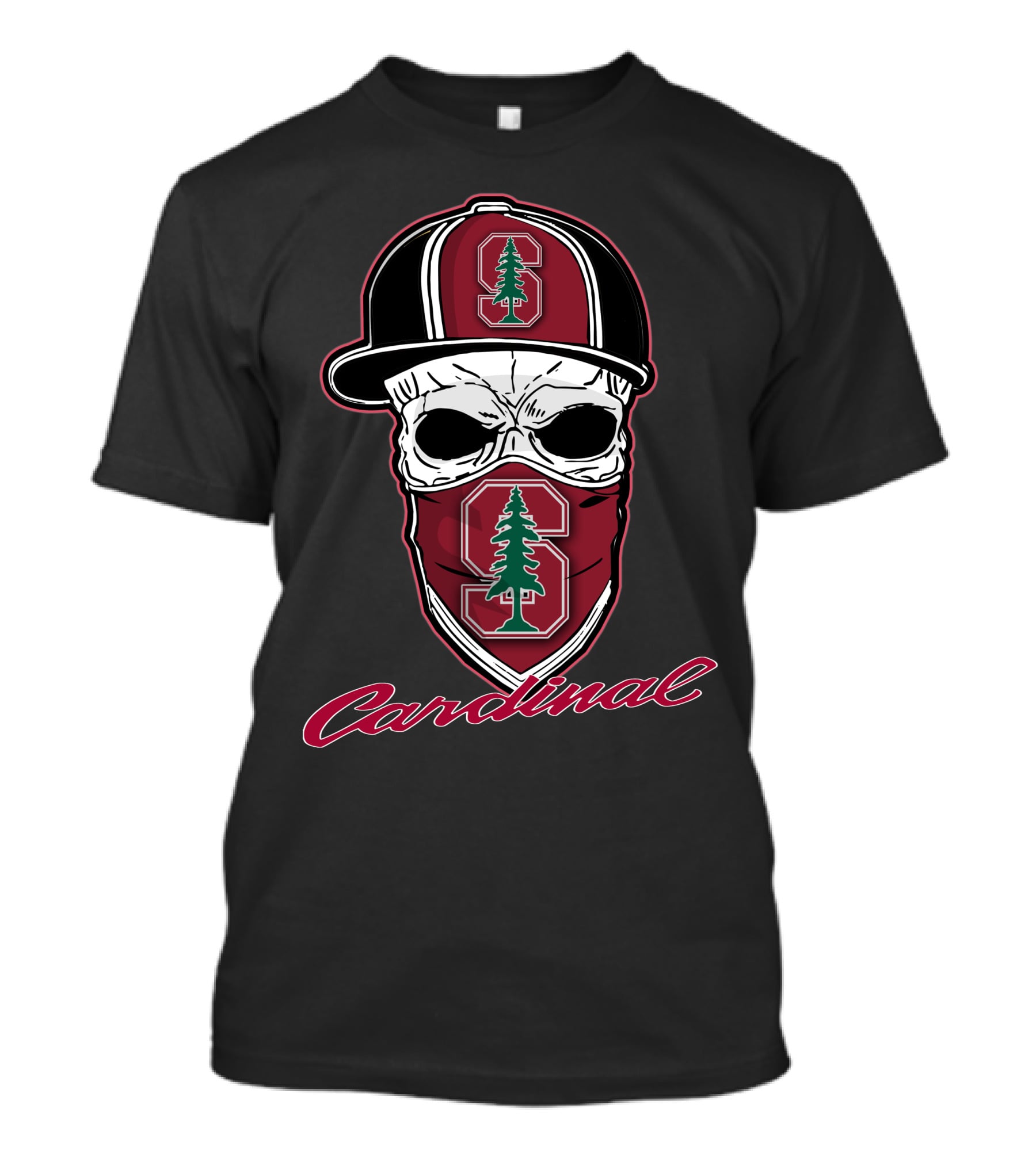 Stanford Cardinal Skull Hat T-Shirt