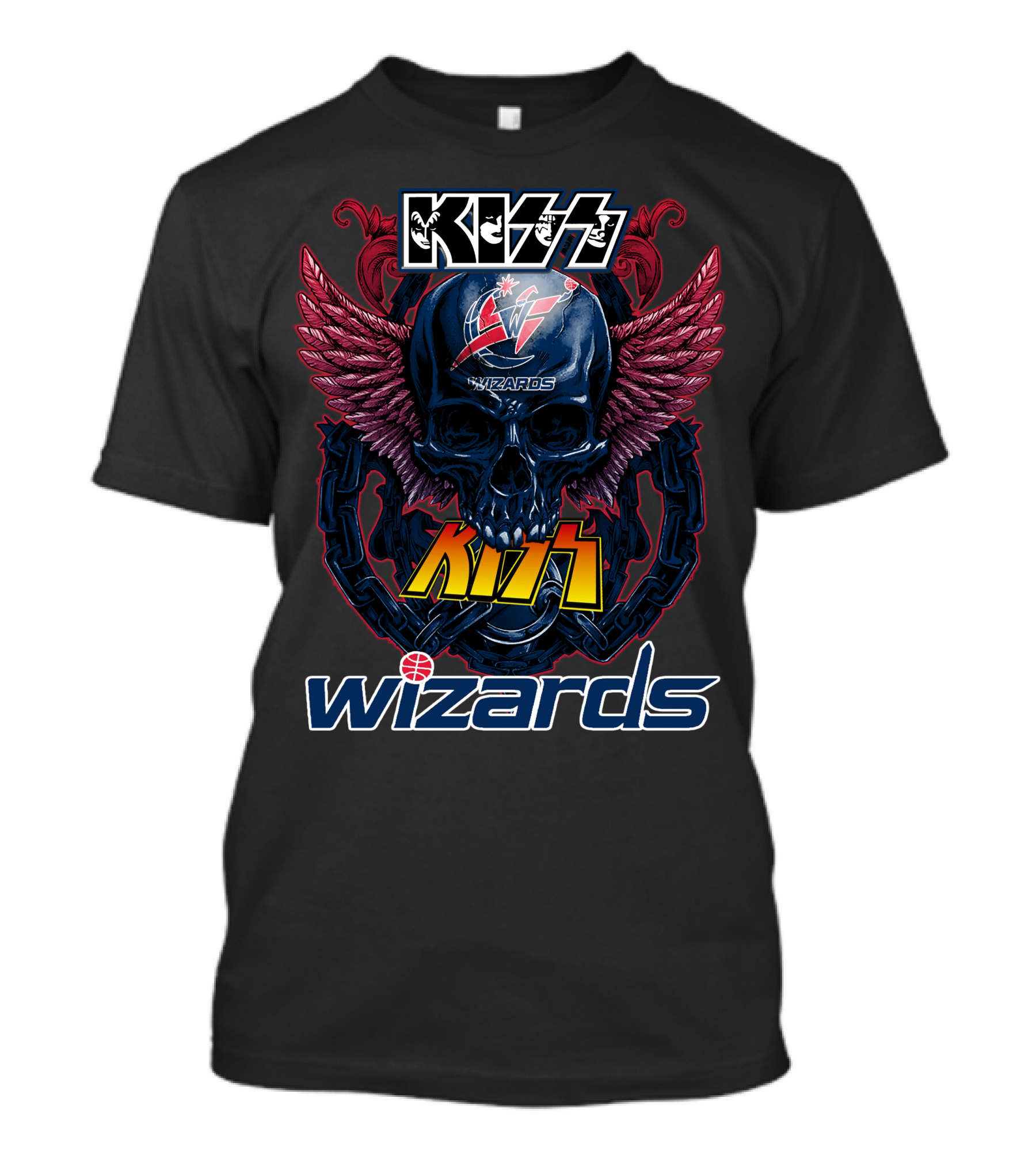KISS Washington Wizards Skull Wings T-Shirt