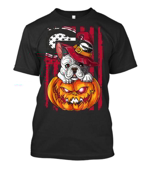 Hlw Bulldog Georgia Bulldogs Halloween Pumpkin And Witch Hat T-Shirt