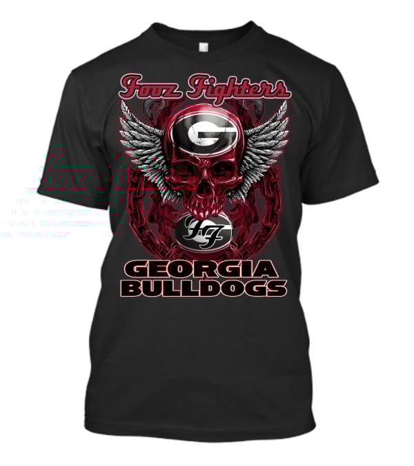 Foo Fighters Georgia Bulldogs G Skull Wings T-Shirt