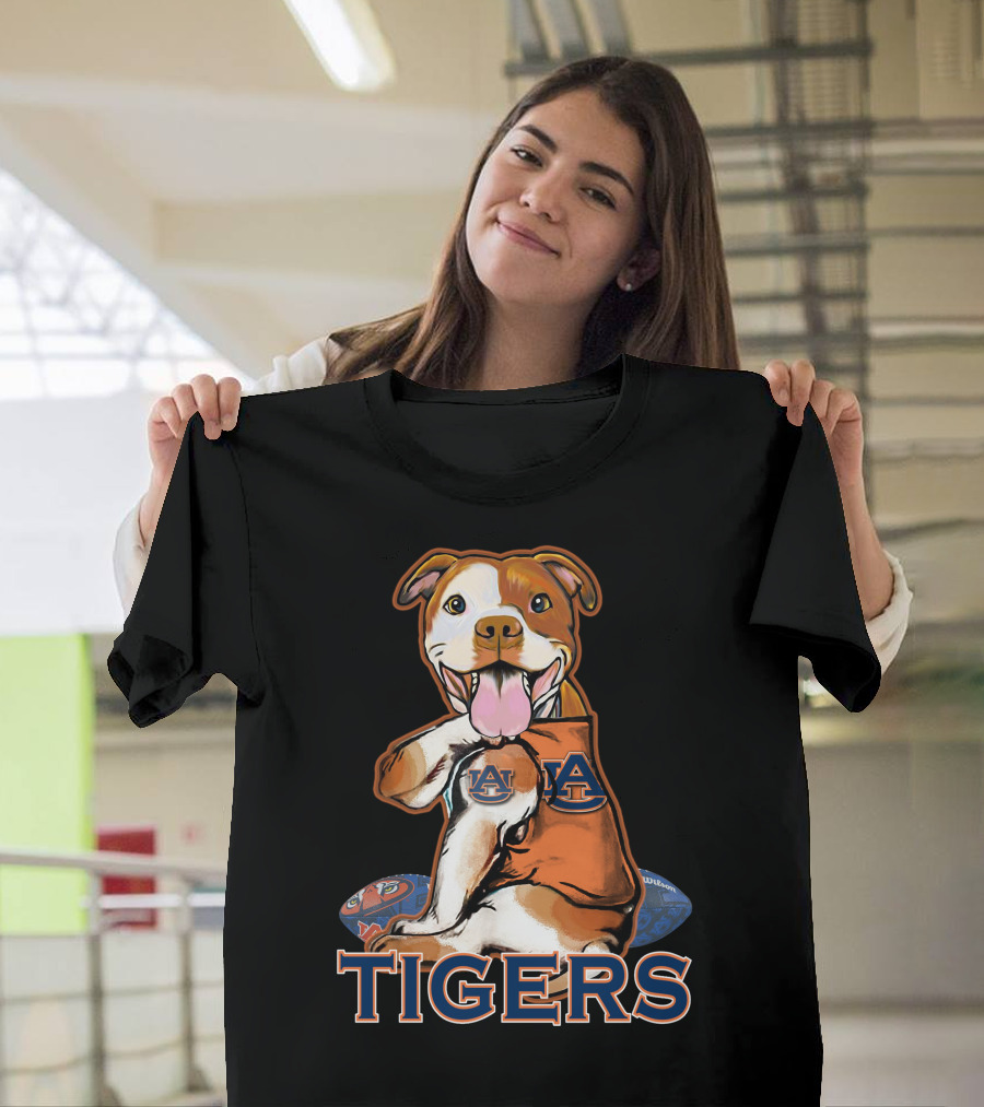 Pittbull Auburn Tigers AU Logo Football T-Shirt
