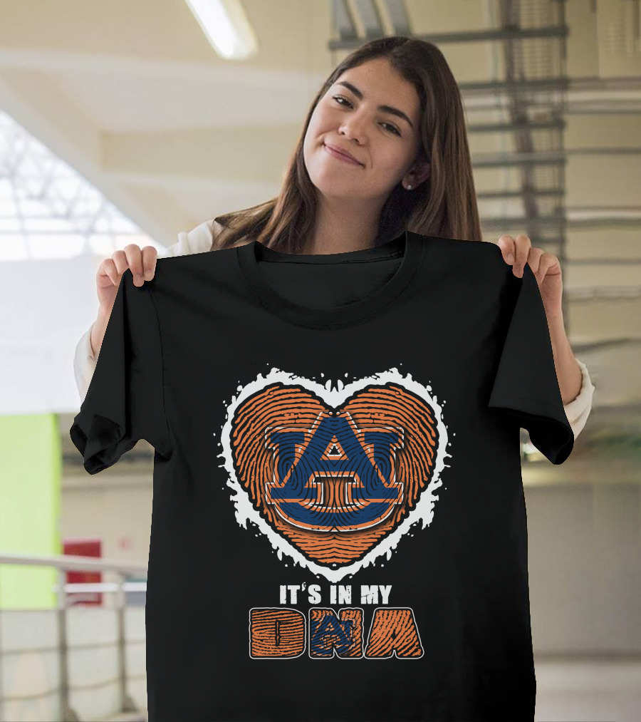 Auburn Tigers It's In My DNA Fingerprint Heart T-Shirt