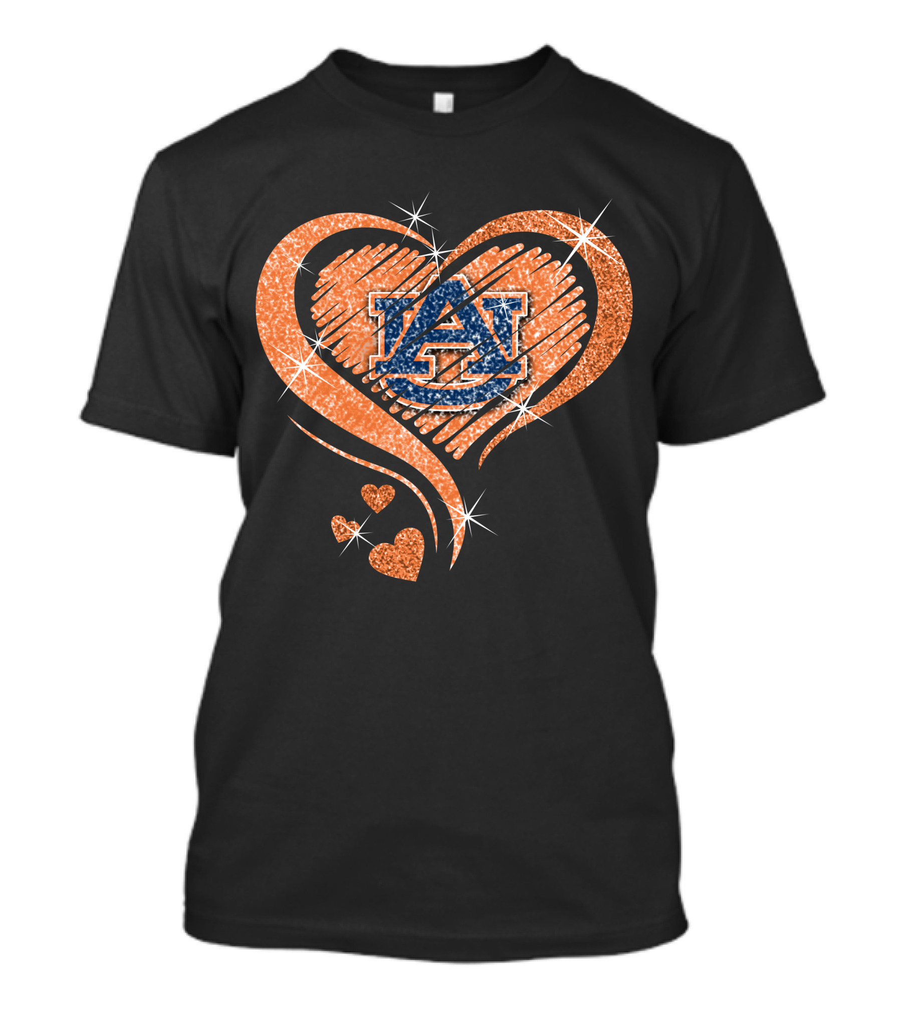 Auburn Tigers Glitter Heart T-Shirt