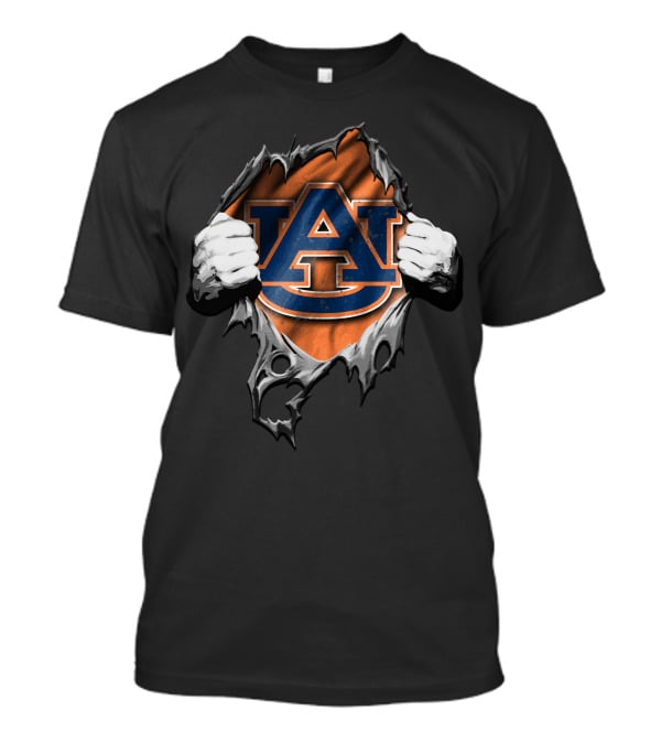 Torn Auburn Tigers Au Logo With Ripped Hands Reveal T-Shirt