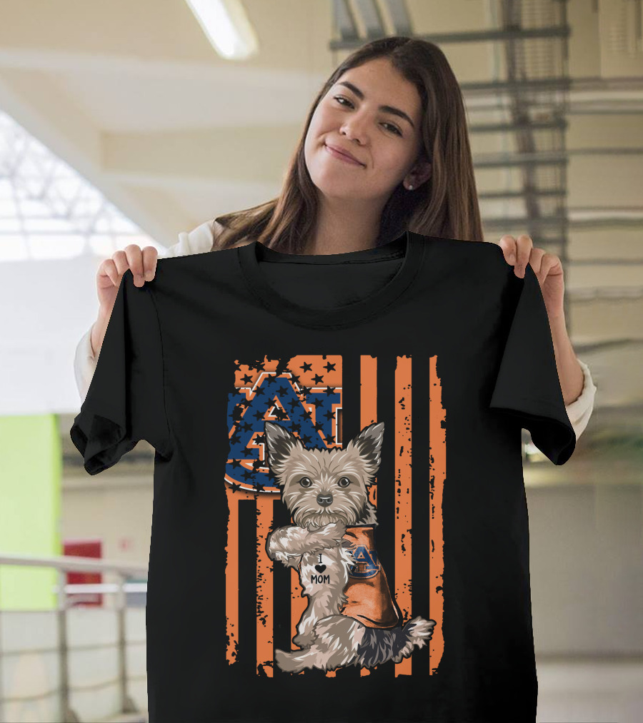 Yorkshire Terrier Auburn Tigers I Love Mom T-Shirt