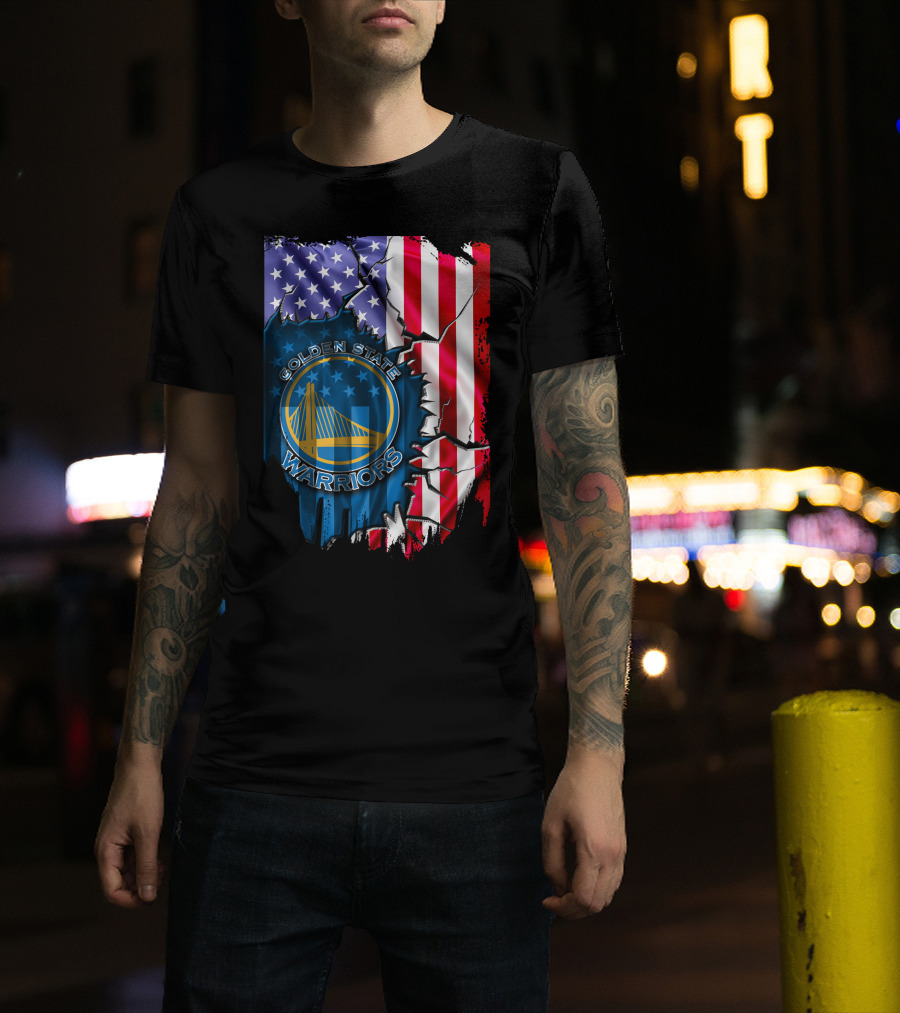 Golden State Warriors American Flag T-Shirt