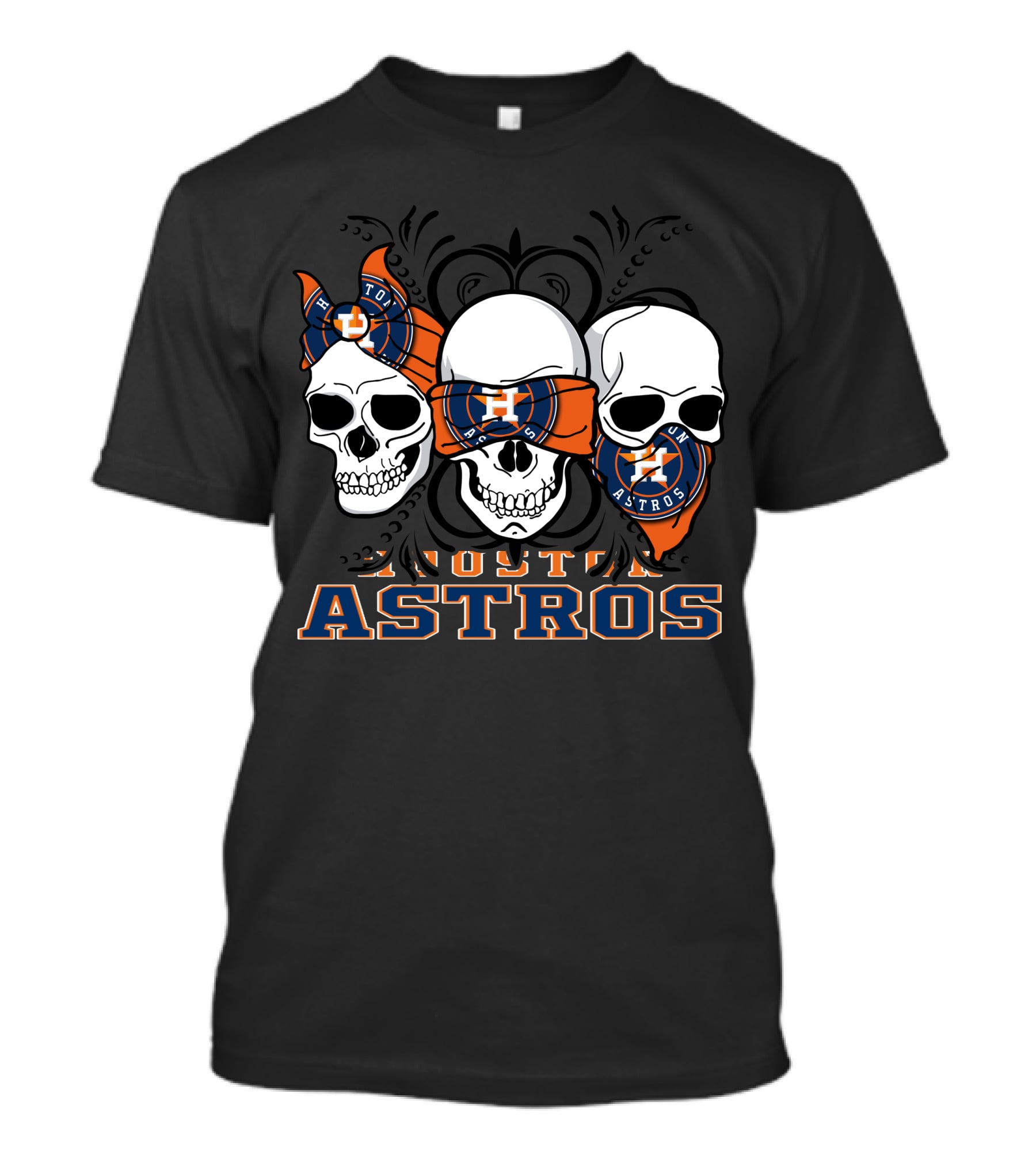 3 Skull Houston Astros Bandana Trio T-Shirt