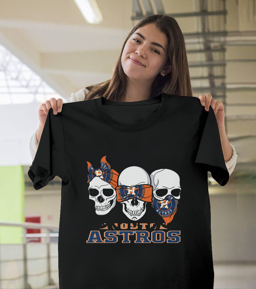 3 Skull Houston Astros Bandana Trio T-Shirt