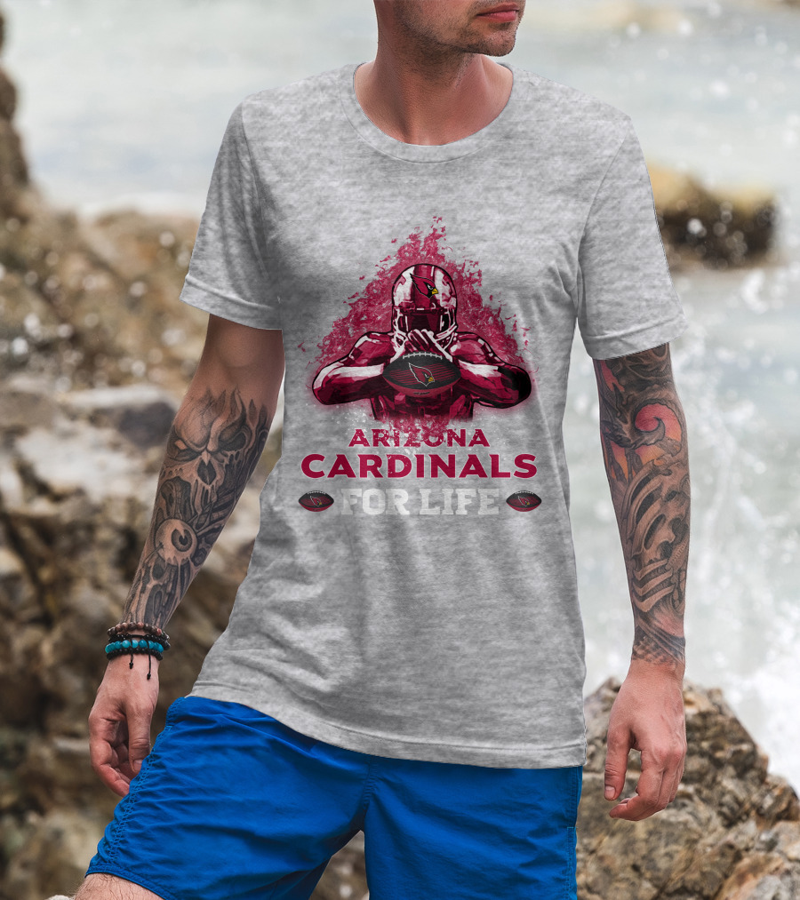 Arizona Cardinals For Life Football Helmet Emblem T-Shirt