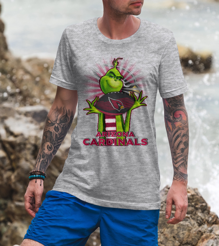 Grinch Holding Arizona Cardinals Football T-Shirt