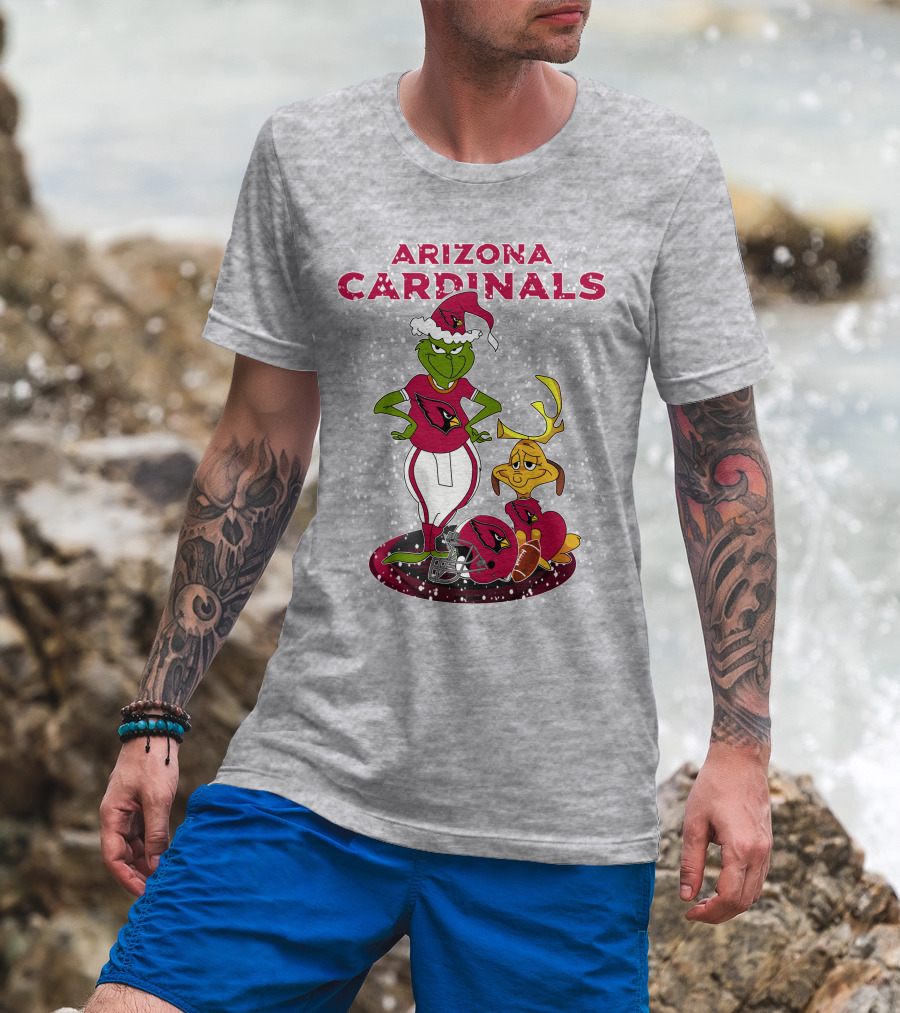 Arizona Cardinals Grinch Christmas Football Fun T-Shirt