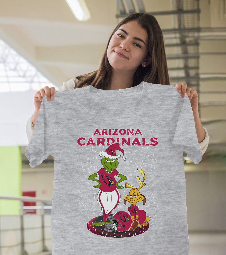 Arizona Cardinals Grinch Christmas Football Fun T-Shirt