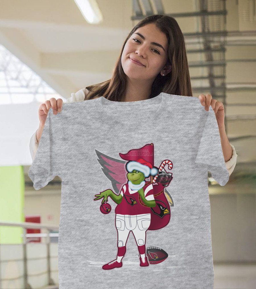 Grinchxmas Arizona Cardinals Christmas Football Fan Holiday Spirit T-Shirt
